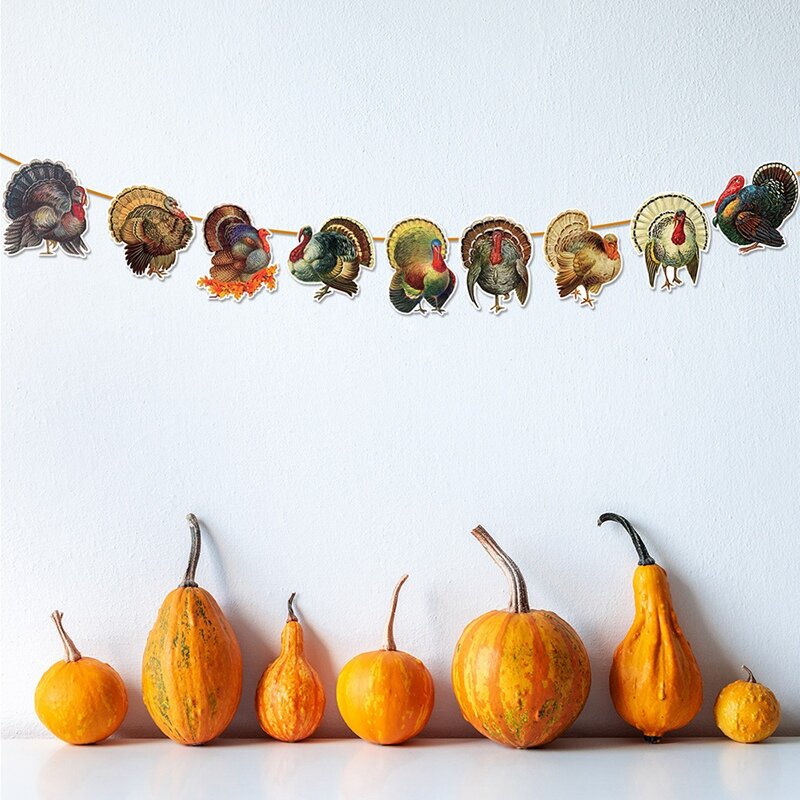 Fall Paper Banner Hanging Decorations As Shown For Autumn Thanksgiving Day Party Decoration