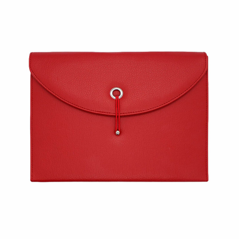 多機能レザードキュメントハンドバッグ、便利で実用的、赤、あらゆるニーズに適しています