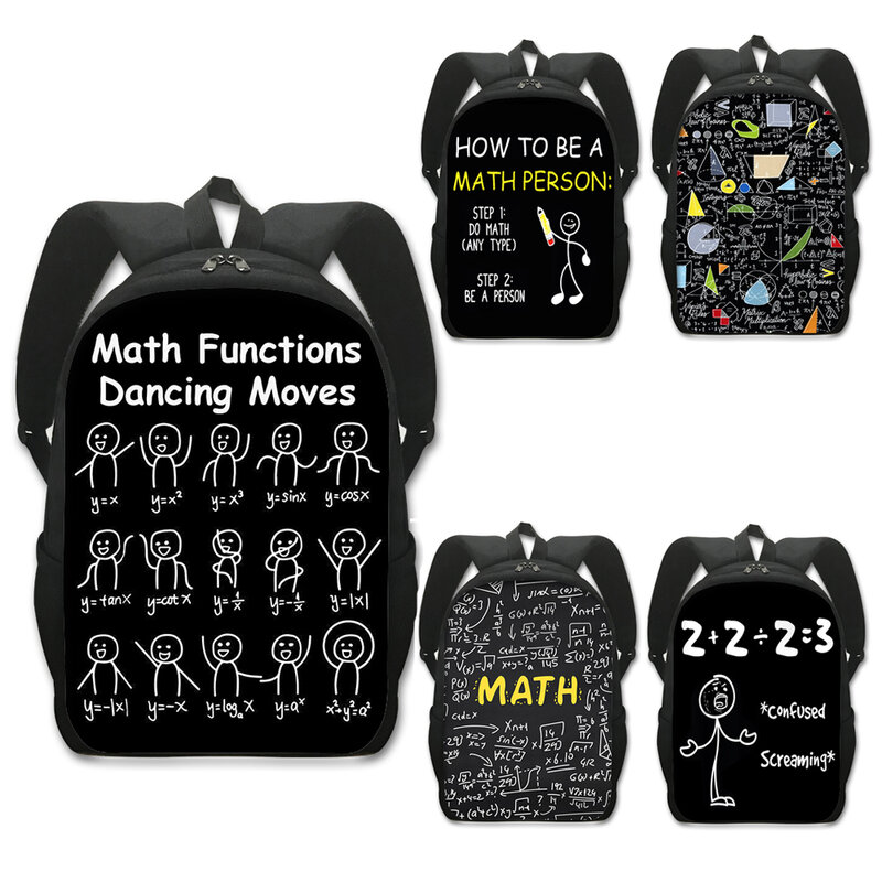 Ransel bergerak matematika aljabar lucu untuk anak laki-laki perempuan remaja ransel matematika Formula matematika tas sekolah anak-anak tas buku anak