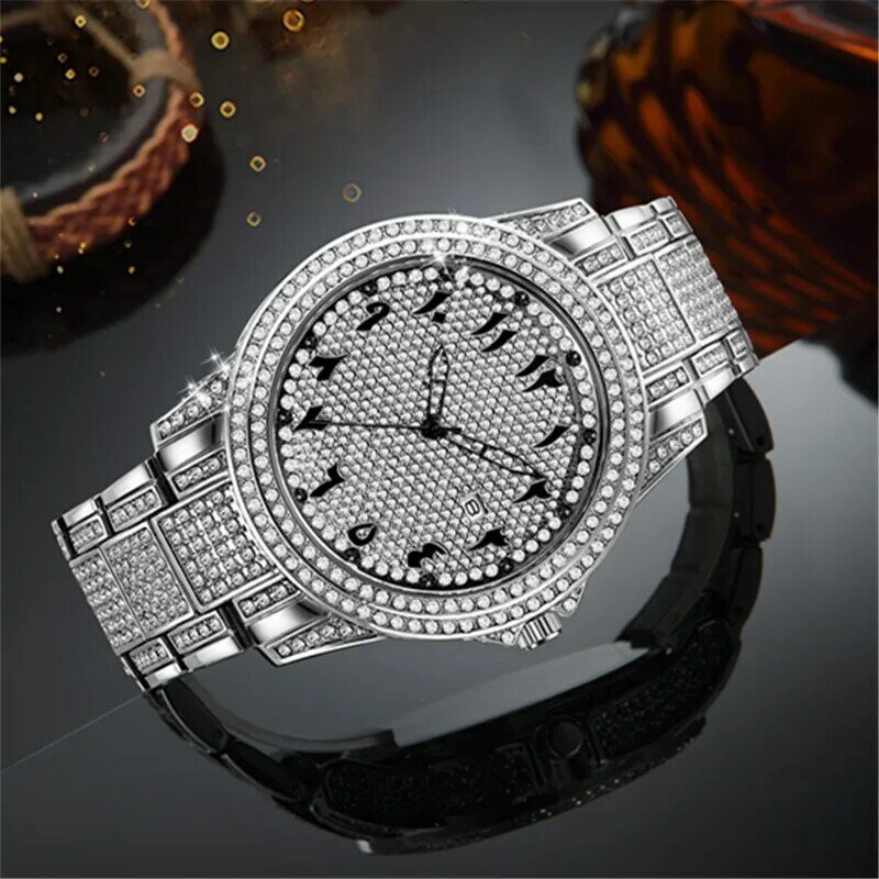 New Iced Out Watch For Men Top Brand Luxury Diamond Watches Hip Hop Quartz Wristwatch Male Clock Relogio Masculino Drop Shipping