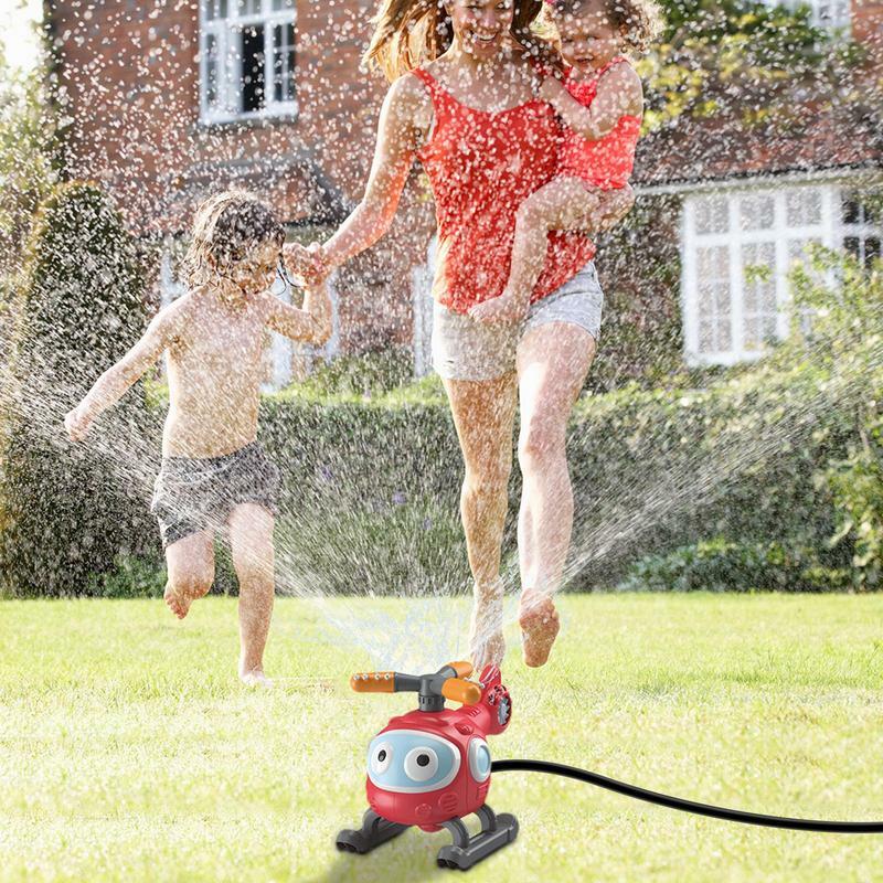 สปริงเกอร์สำหรับเด็ก2-in-1เฮลิคอปเตอร์ของเล่นเบสบอลสำหรับเล่นเกมในน้ำในฤดูร้อนแบบพกพายึดติดกับสายฉีดน้ำในสวน