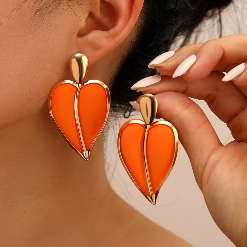 1~20PCS Earrings Double Layer Wild Advanced Trend Thin Face Earring Accessories Color Fashion Heart Earrings