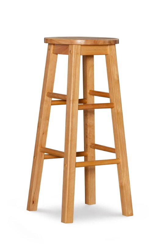29" Bar Stools Counter Chair Round Barstool Kitchen Solid Wood