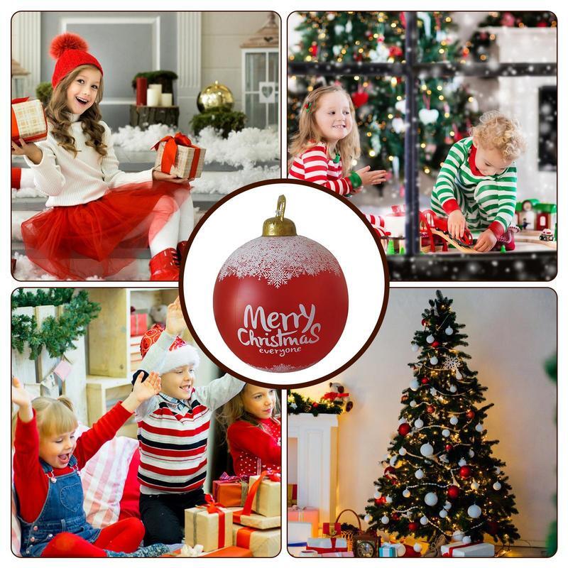 Bola de Navidad impermeable para decoración de patio, juguete inflable para árbol de Navidad, el mejor juguete sin luz, accesorios decorativos para fiesta