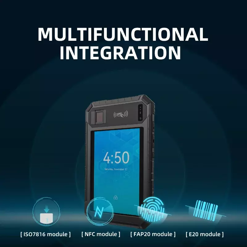 Hugerock B81 Fap20 Vingerafdrukscanner Biometrische Terminal Gezichtsherkenning Module Lezer Tijdregistratie Robuuste Android-Tablet