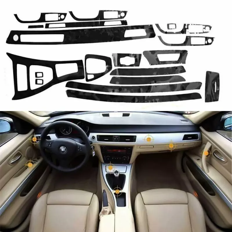 Decoração interior do carro adesivos decalque, de condução canhoto, 100% novo, BMW Série 3 E90 05-12, 1 conjunto