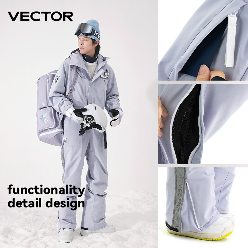 VECTOR – pantalon de Ski Extra épais pour femme, salopette droite, coupe-vent chaud, imperméable, pour Sports de plein air, Snowboard, hiver