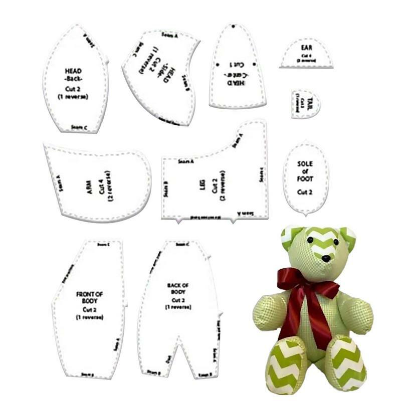 Memory Bear Template Ruler Set(10 PCS) Sewing Ruler Template Sewing Cutting Rulers Patchwork Ruler TemplateSewing Supplies