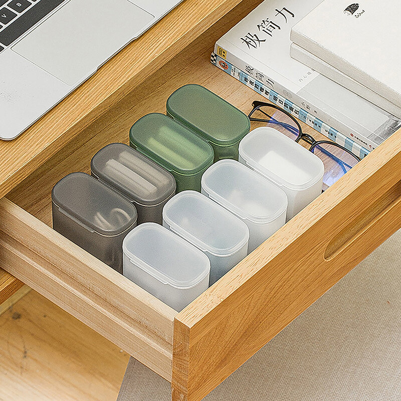 Dustproof Data Cable Storage Box Portable Desktop Mobile Phone Charger Box Transparent Cable Wire Container Drawer Office Home
