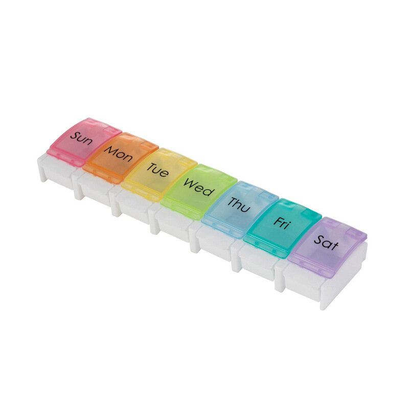 7 Dagen Wekelijkse Pillendoos Kleurrijke Tablethouder Opbergdoos Voor Medicijnknoop Open Drugscontainer Mini Box Pil Organizer