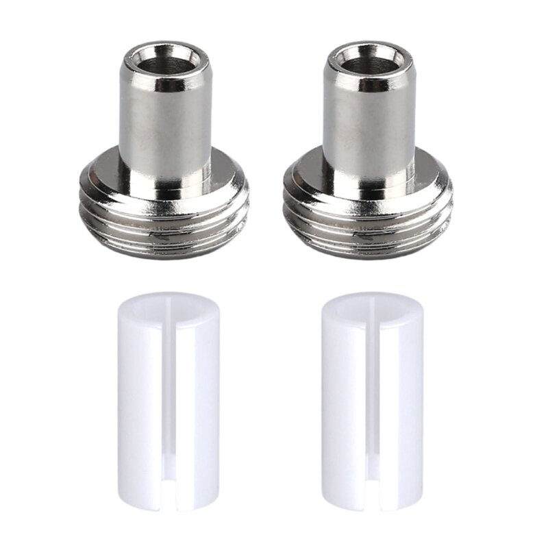 2Pcs Replacement Parts Ceramic Tube Sleeves and 2Pcs Metal-Head Connector Adapters for Fiber Optic Visual Fault Locator