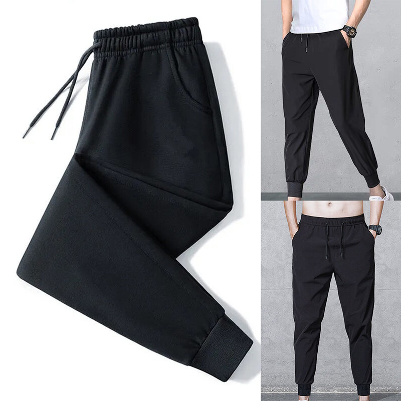 Find celana pas badan untuk pria, celana panjang olahraga kargo kolor Jogger kasual jalanan ukuran XL 4XL