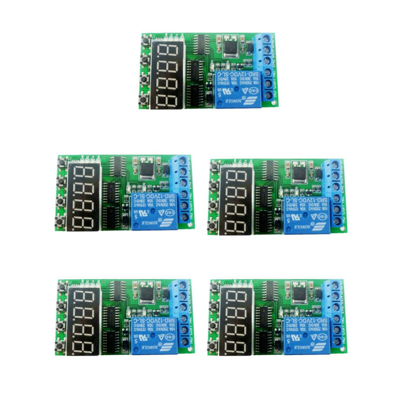 10A High-Trigger DC12V Multifunction Self-lock Relay Delay Timer PLC Cycle On/Off Adjustable  Switch Module For LED Motor