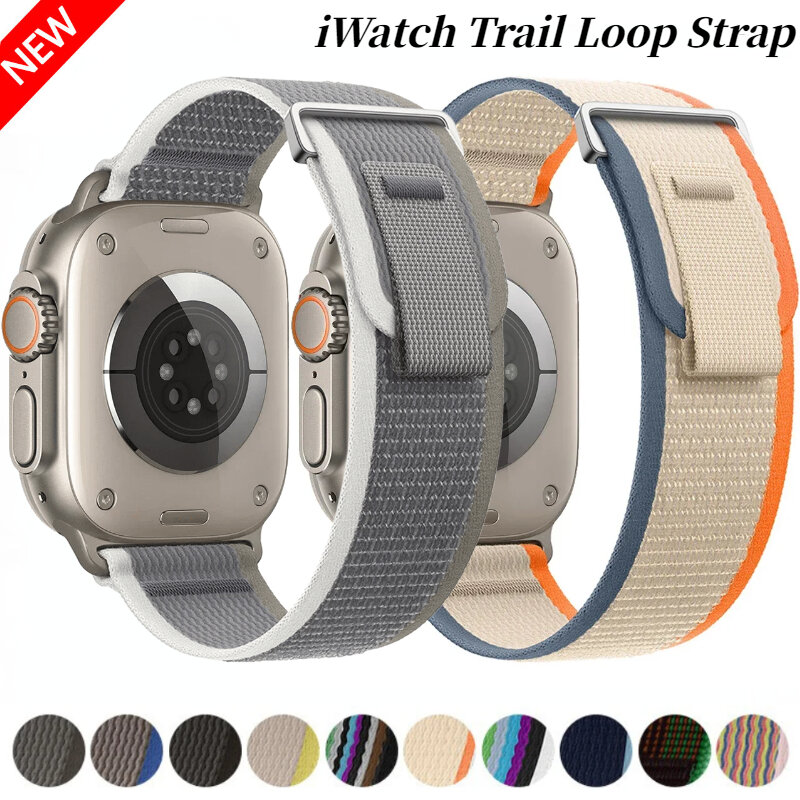 Trail Loop Strap para Apple Watch, Pulseira de Nylon Desportivo, Ultra 2, 49mm, Série 9, 8, 7, 45mm, 41mm, iWatch 6, 5, 4, 3, SE, 44 milímetros, 40 milímetros, 42 milímetros