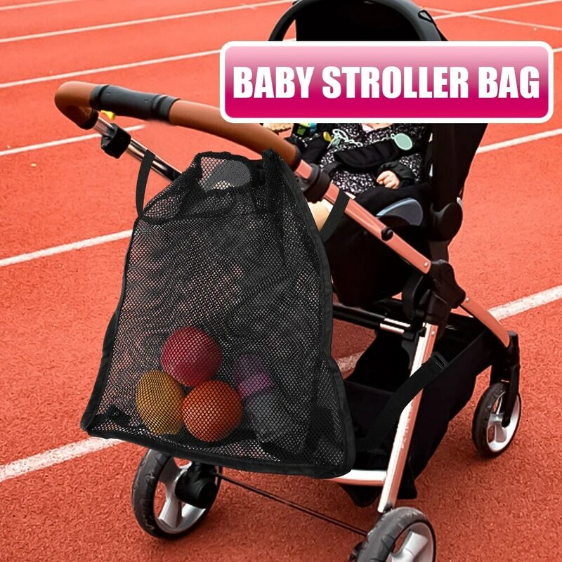 Borsa portaoggetti per passeggino borsa per appendere prodotti per bambini borsa per passeggino accessori universali borse in rete di stoccaggio di grande capacità