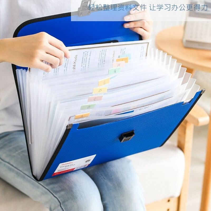 Paper Folder Document Organizer, 13 Pocket Acordeão Expandindo Arquivo, Carteira De Armazenamento De Mão, A4