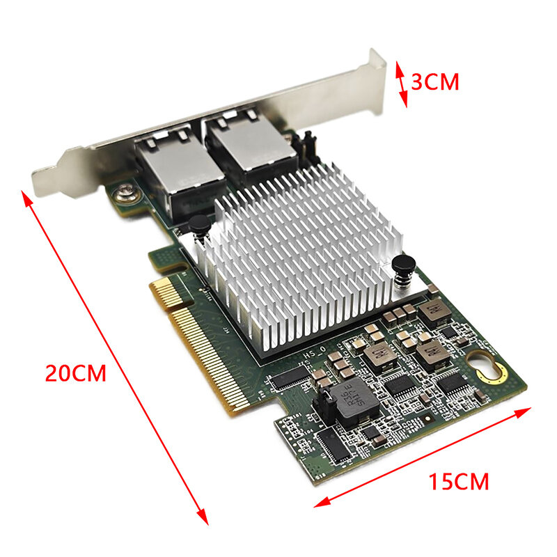 Kartu Ethernet port ganda 10G, X540-T2 10G, adaptor ekspansi jaringan PCIE-X8, kartu jaringan dua port cocok untuk berbagai sistem