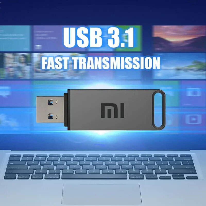 Xiaomi 16TB USB 3.1 Flash Disk, Flash Disk Usb 2TB Transfer kecepatan tinggi, Pendrive logam antarmuka tipe-c portabel Memoria
