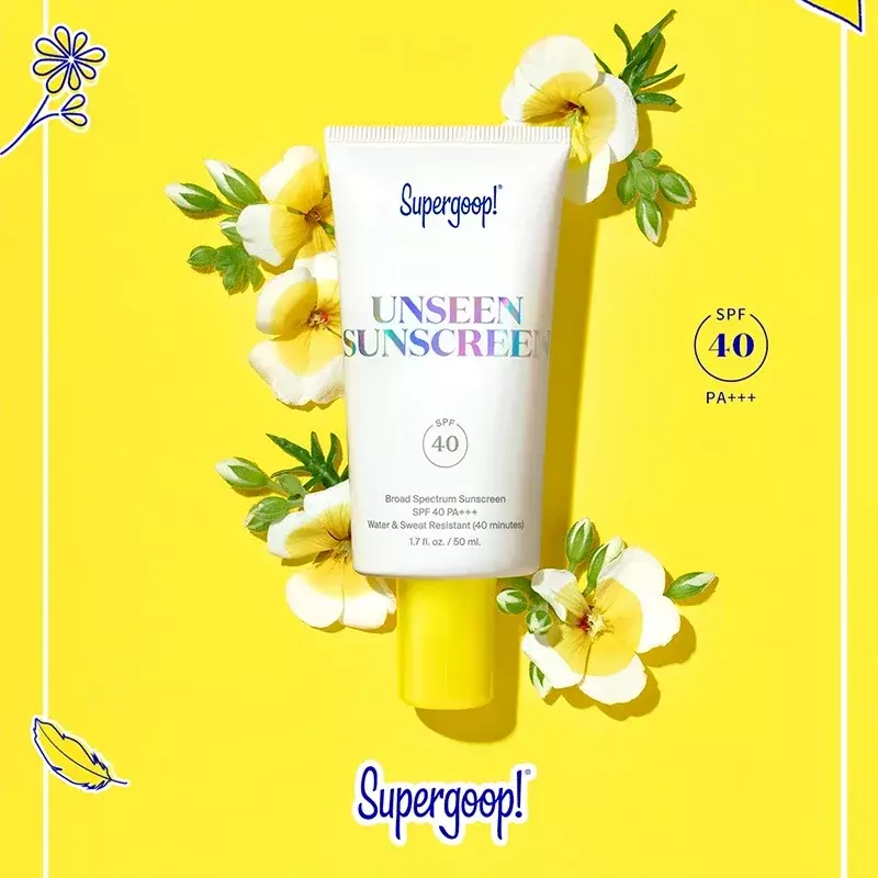 50ml Supergoop Unseen Sunscreen Broad Spectrum Glowscreen Body Sunscreen SPF40 UV Protector Face Primer Base Cosmetic