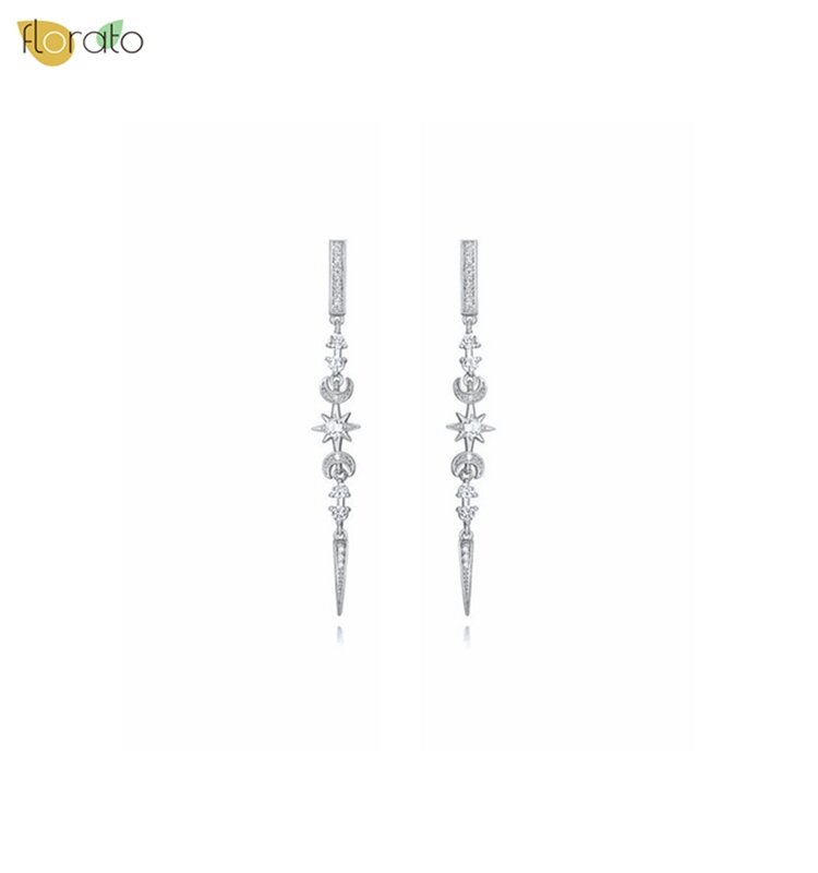 925 Sterling Silver Ear Needle High End Light Luxury forma geometrica zircone bianco Fashion Design nappa squisiti orecchini da donna