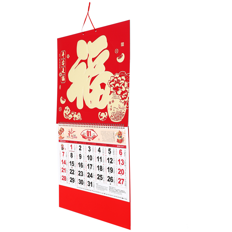 Chinese Calendar 2024 Chinese Fish Tank Decorations Calendar Calendars Year Dragon Wall Chinese Hanging Lunar Traditional