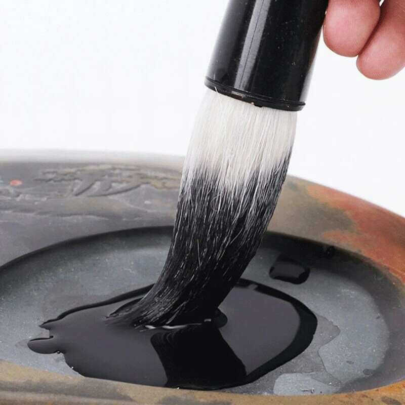 1pc Brush Wolf Hair Sheep Hair Calligraphy and Painting Wood Traditional Ink Chinese Calligraphy Brush Regular Script Practice