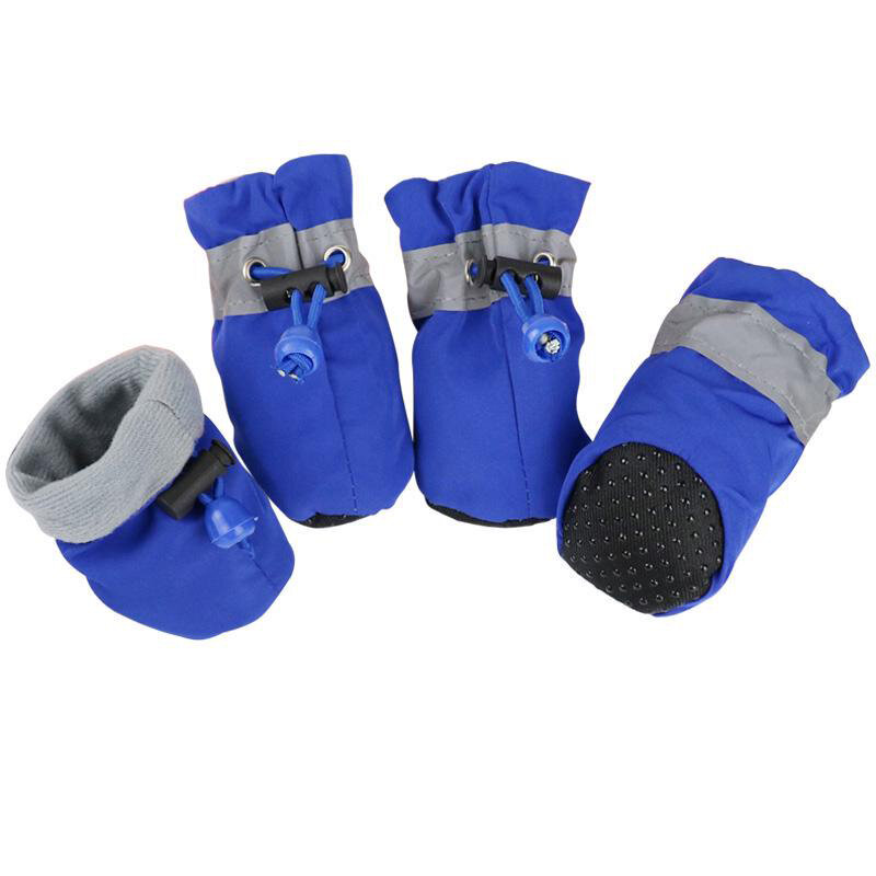 Zapatos antideslizantes para cachorros de 4 piezas, botas impermeables para invierno, antideslizantes, para lluvia y nieve