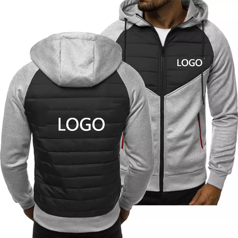 2023New Spring Autumn Custom Logo Hoodie Men's Fashion Sport Casual Sweatshirts Cardigan Zipper Long Sleeve Jacket