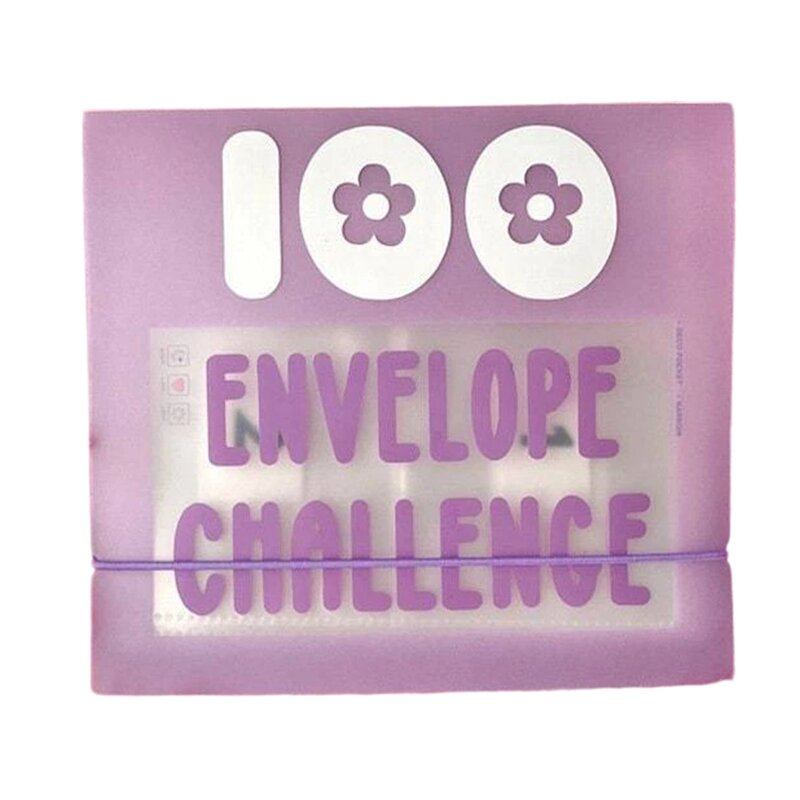 100 amplop hemat uang Binder, Binder penyimpanan untuk 100 amplop Kit tantangan penghemat uang, hadiah sebagai buku Tantangan