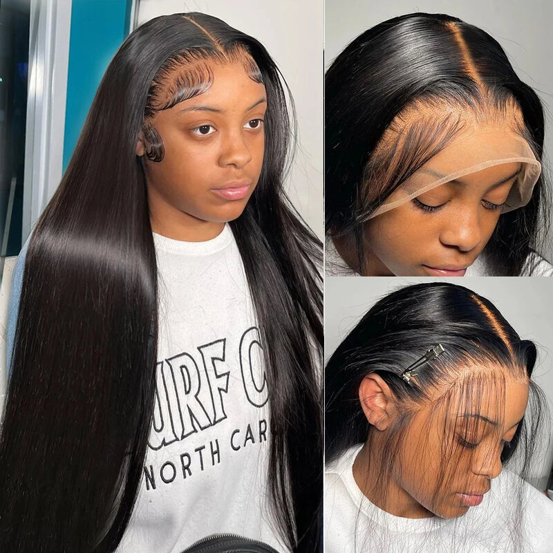 Парик 13x6 Hd на сетке, прямой фронтальный парик, предварительно выщипанный бразильский Remy 13x4, прямые на сетке передние парики из 100% человеческих волос для женщин