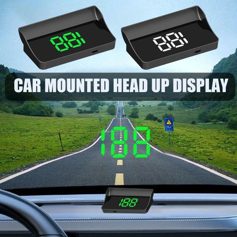 Head Up Display para todos os carros, GPS HUD, velocímetro digital, plug and play, fonte grande, projetor pára-brisa KMH, acessórios do carro