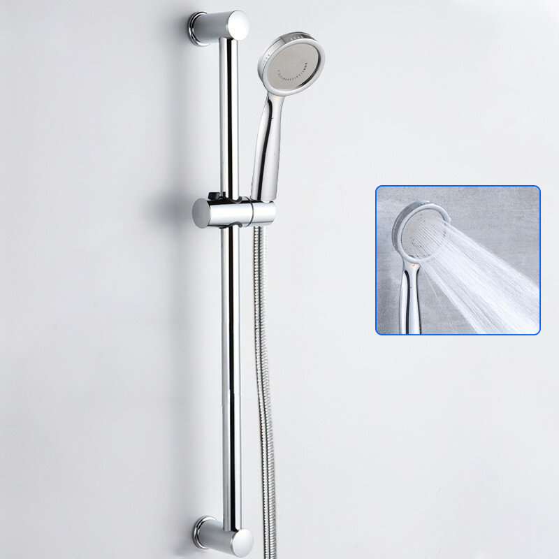 Barra de ducha ajustable de acero inoxidable para baño, columna elevadora de ducha, sistema deslizante, color negro y plateado