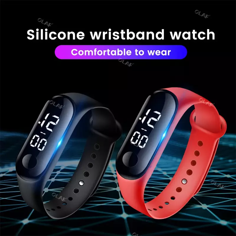 Muti-color Smart Watch per bambini LED orologio da polso digitale per ragazzo ragazza impermeabile Touch Kids Watch Baby Student Sport bracciale