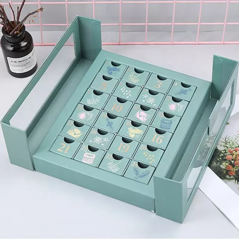 Niestandardowe Chengruo niestandardowe Emballage Caja Boite opakowanie kartonowe pudełka na prezenty kalendarz adwentowy papierowe pudełko opakowanie na biżuterię na prezent