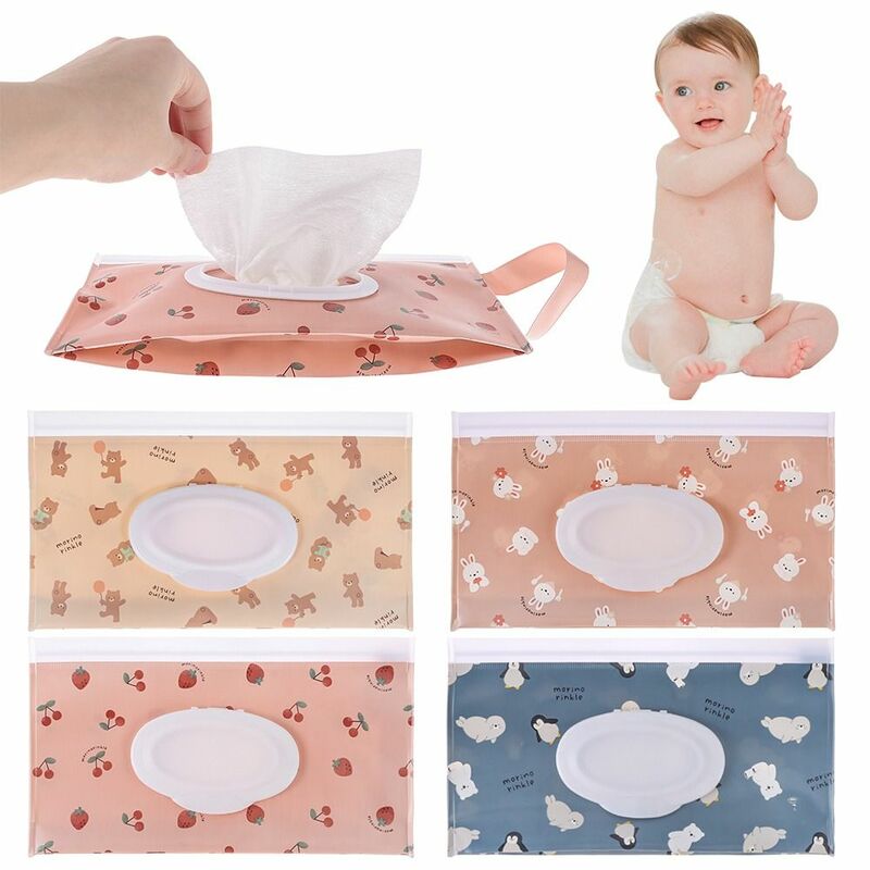 EVA Wet Wipes Bag Carrying Case Flip Cover With Buckle Wet Wipe Pouch Tissue Box Outdoor