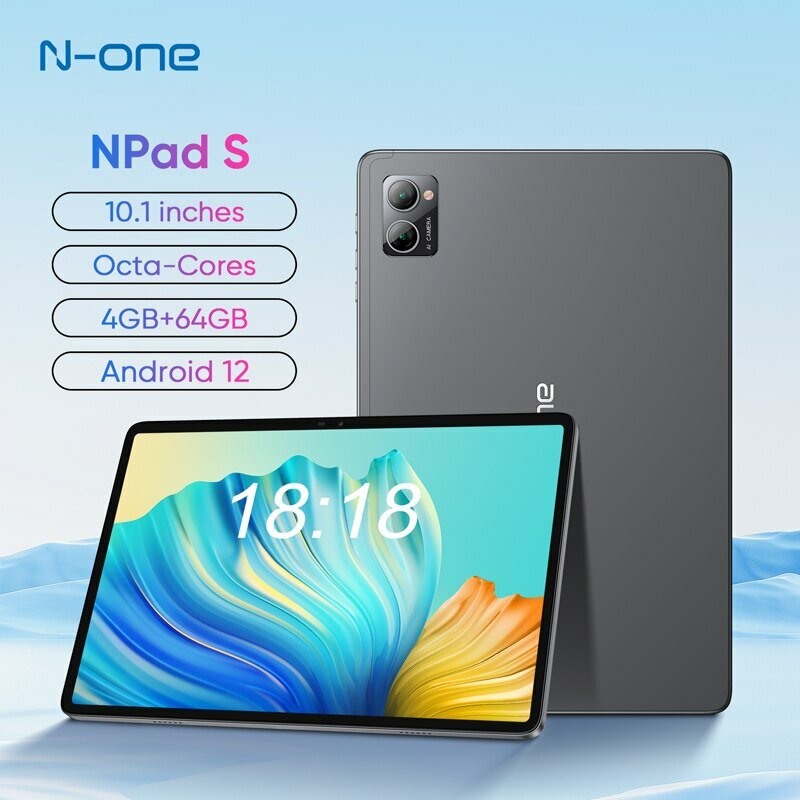 N-ONE npad s 2023 10,1 zoll Tablet-Pad 1280x800 hd 4gb 64gb Android 12 mtk8183 8-kerne 6600mah Dual Wifi Bt 5,0 Tablettes