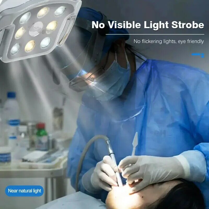 Lampa lampa stomatologiczna montowana na suficie 8 żarówek LED wrażliwe światło bezcieniowe do operacji chirurgicznych fotel dentystyczny część zamienna D