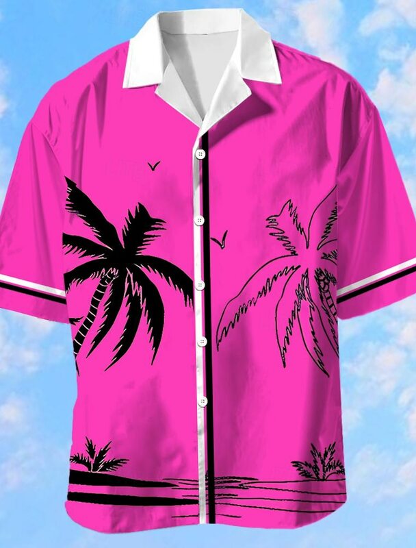 AMP-Chemise hawaïenne à manches courtes pour hommes, col de camp, chemise graphique, rue décontractée, mode de créateur hawaïen, été