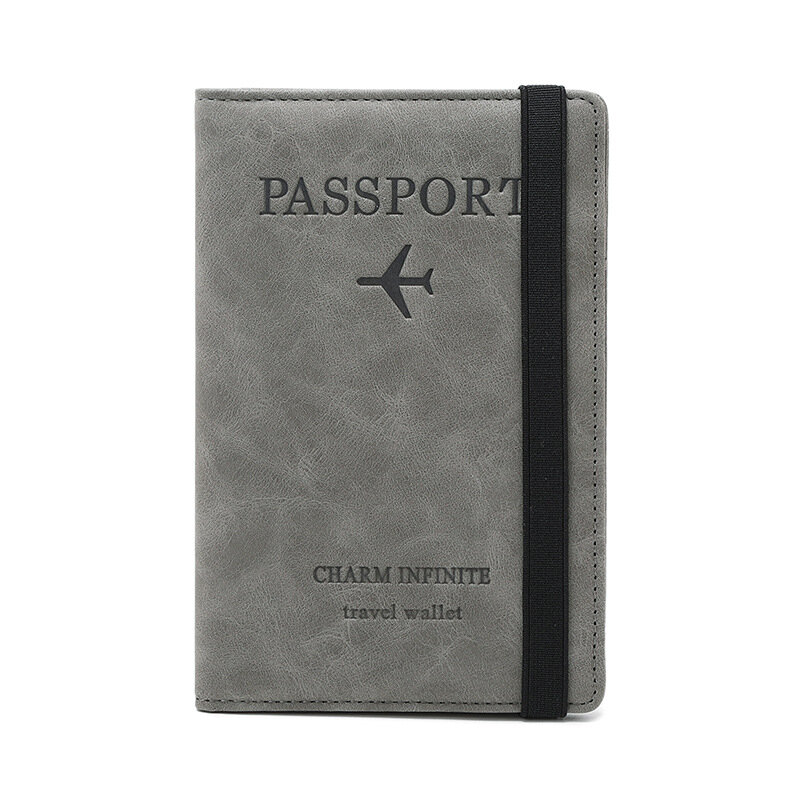 Soporte para pasaporte de cuero, billetera de viaje de lujo Rfid, funda para tarjeta de crédito, Protector de pasaporte largo, envío directo