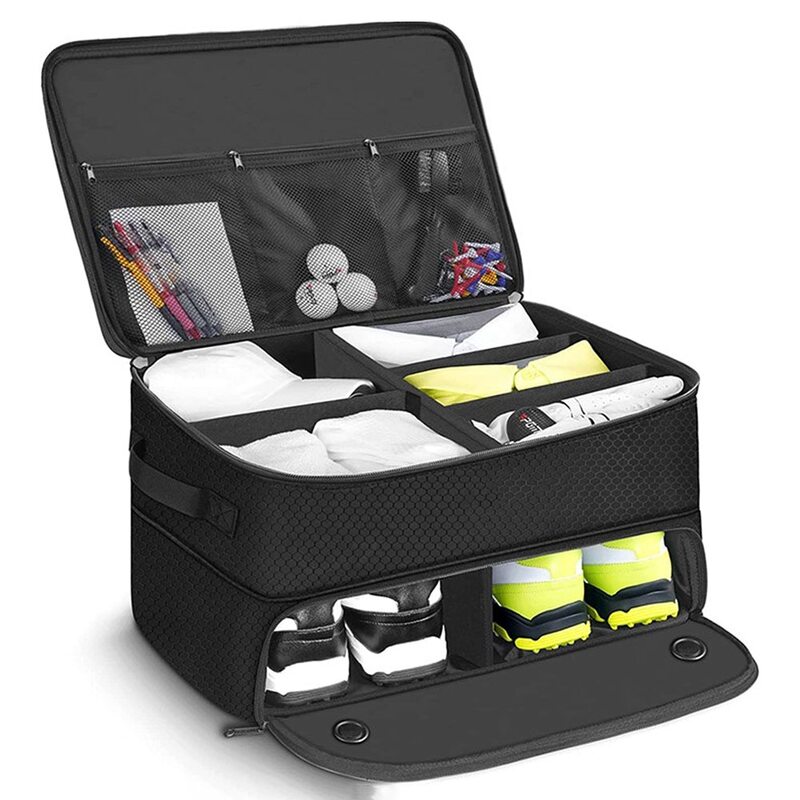 Сумка для хранения аксессуаров для гольфа, с 5 отдельными вентилируемыми отделениями, органайзер для гольфа, сумка для обуви для гольфа в автомобиле