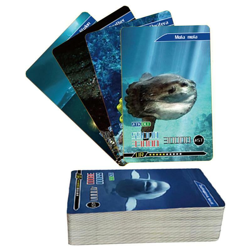 Tarjetas Flash de animales marinos para niños, de animales marinos 55 tipos de juegos de cartas, tarjetas Flash de aprendizaje para niños pequeños, 55 piezas