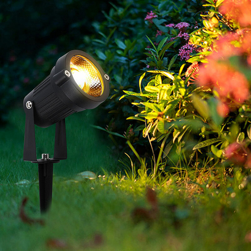 Impermeável LED Garden Lawn Lamp, Spike Light, Path Landscape, IP65 Spot Bulbs, AC 220V, 110V, 7W, 5W, DC12-24V, 10Pcs