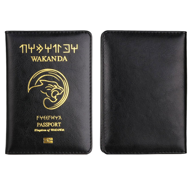 Best Wakanda Forever Black Panther Funda de cuero para pasaporte, accesorios de viaje ligeros, BILLETERA, funda para pasaporte