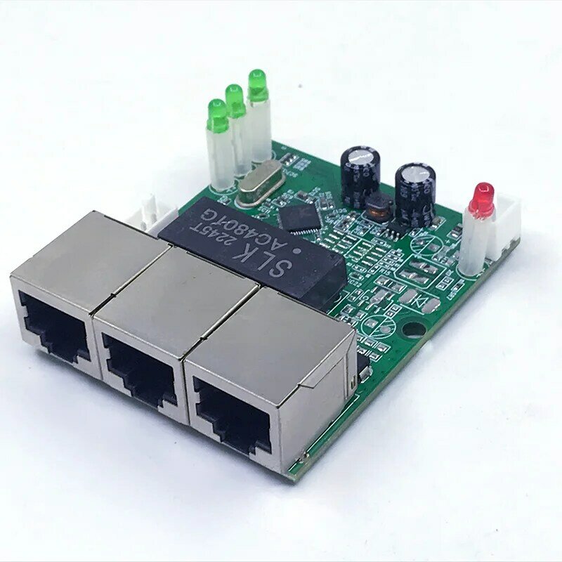 MINI PCBA 4พอร์ต networkmini อีเธอร์เน็ตสวิตช์โมดูล10/100Mbps 5V 12V 15V 18V 24V