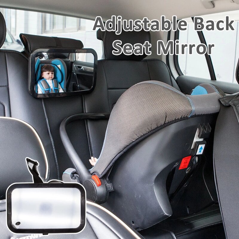 Espejo de coche ajustable para bebé, montaje de reposacabezas con vista trasera para asiento trasero de coche, accesorios de Monitor de seguridad para bebé