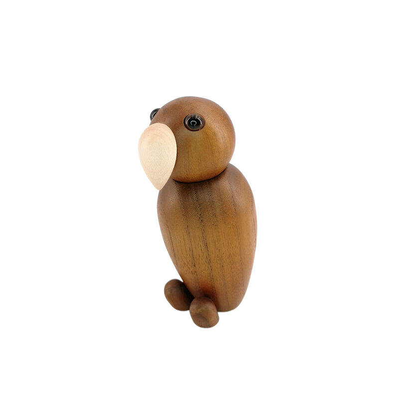Sculpture Ornament Wooden Decoration Home Cute Wooden Parrot Study Office Living Room Decoration Birthday Gift