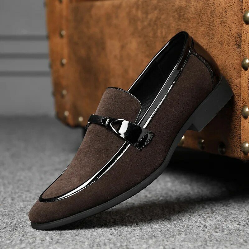 Conjunto Formal de negocios para hombre, zapatos de cuero para boda, versión coreana, color negro, talla grande, moda británica clásica, CB040