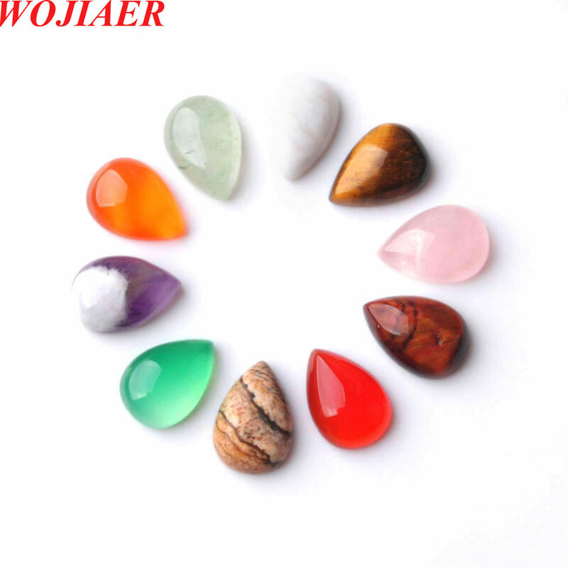 Moda 10 pezzi di piccole dimensioni pietra preziosa naturale 7x10mm diaspro goccia d'acqua cabochon tallone per gioielli accessori di fascino che fanno BZ906