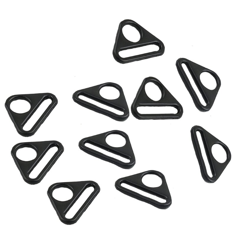 Anillo en forma de triángulo de Metal, hebilla ajustadora, Clip giratorio para correas, bolso de cuero, correa, cinturón, ropa, equipaje, DIY, 10 Uds.