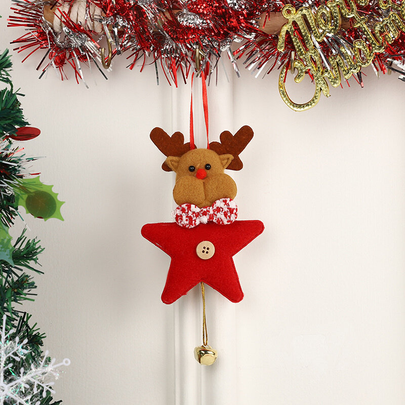 Ornamen Natal baru liontin boneka rusa manusia salju Santa Claus dekorasi gantung untuk rumah Natal Tahun Baru dekorasi Navidad hadiah Natal